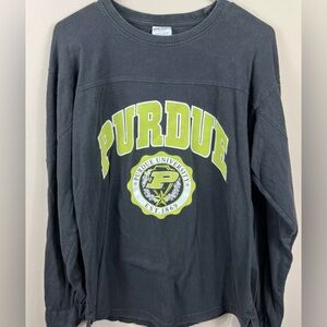 Purdue University Boilers Long Sleeve TShirt Black Press Box Brand Sz Small